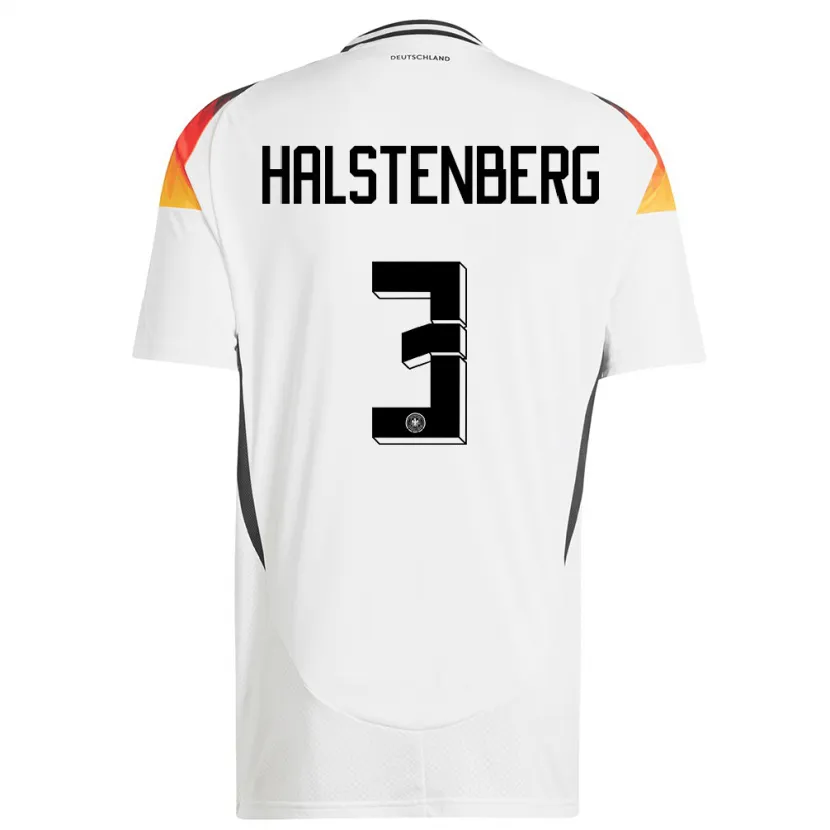 Danxen Femme Maillot Allemagne Marcel Halstenberg #3 Blanc Tenues Domicile 24-26 T-Shirt