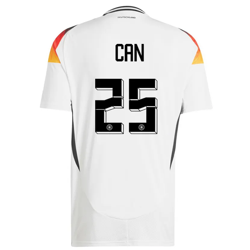 Danxen Femme Maillot Allemagne Emre Can #25 Blanc Tenues Domicile 24-26 T-Shirt