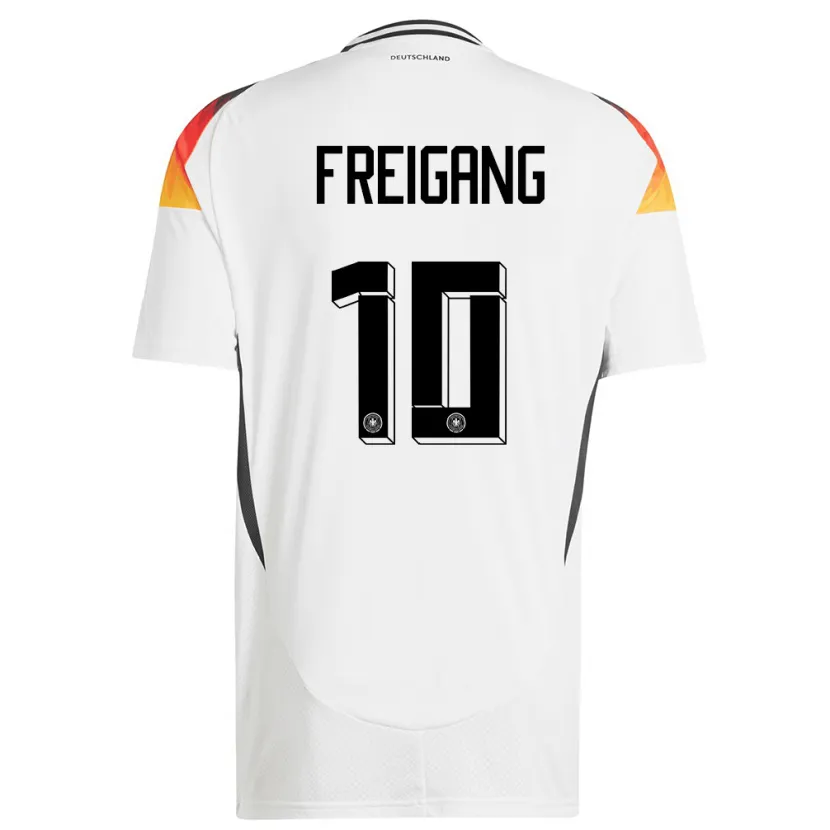 Danxen Femme Maillot Allemagne Laura Freigang #10 Blanc Tenues Domicile 24-26 T-Shirt