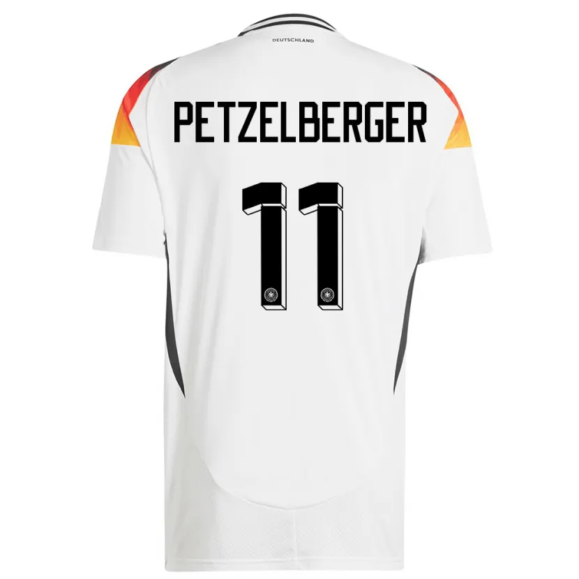 Danxen Femme Maillot Allemagne Ramona Petzelberger #11 Blanc Tenues Domicile 24-26 T-Shirt