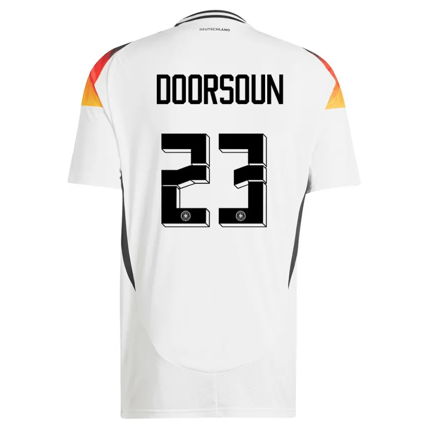 Danxen Femme Maillot Allemagne Sara Doorsoun #23 Blanc Tenues Domicile 24-26 T-Shirt