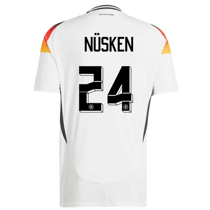 Danxen Femme Maillot Allemagne Sjoeke Nusken #24 Blanc Tenues Domicile 24-26 T-Shirt