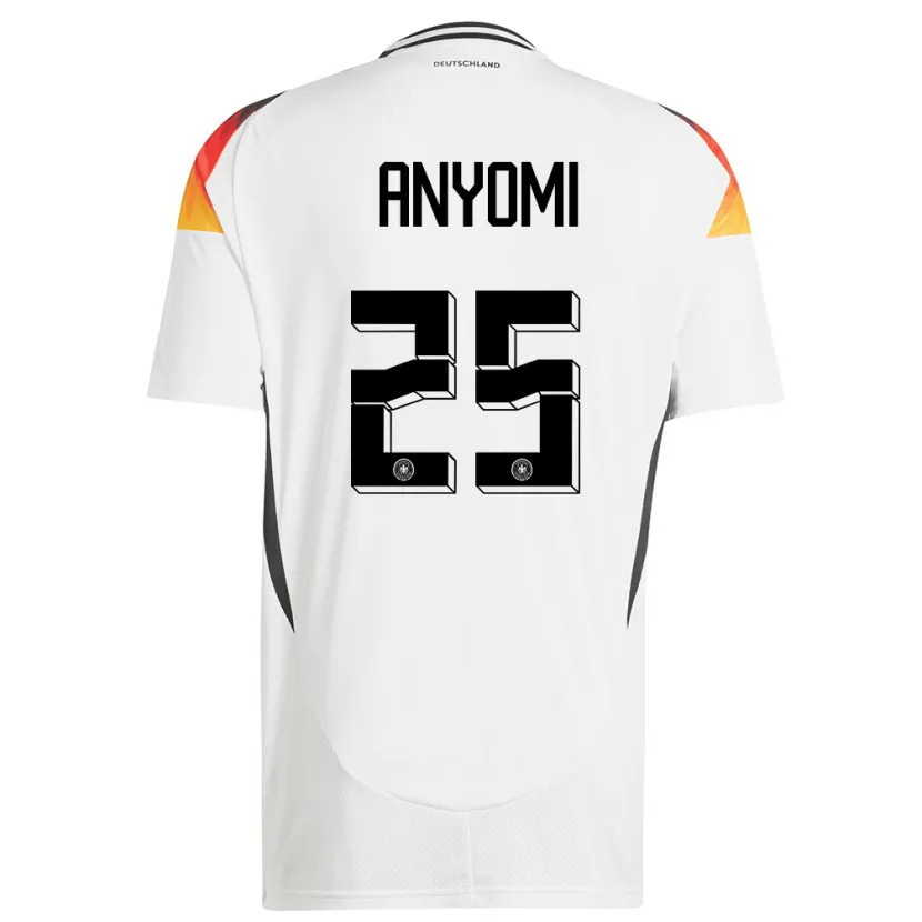 Danxen Femme Maillot Allemagne Nicole Anyomi #25 Blanc Tenues Domicile 24-26 T-Shirt