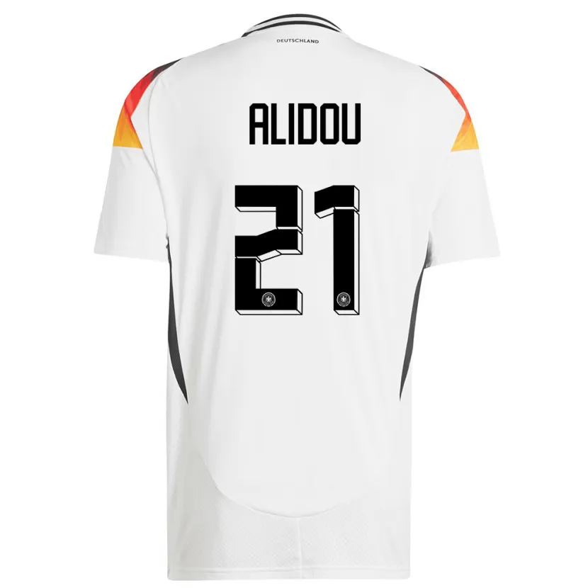 Danxen Femme Maillot Allemagne Faride Alidou #21 Blanc Tenues Domicile 24-26 T-Shirt