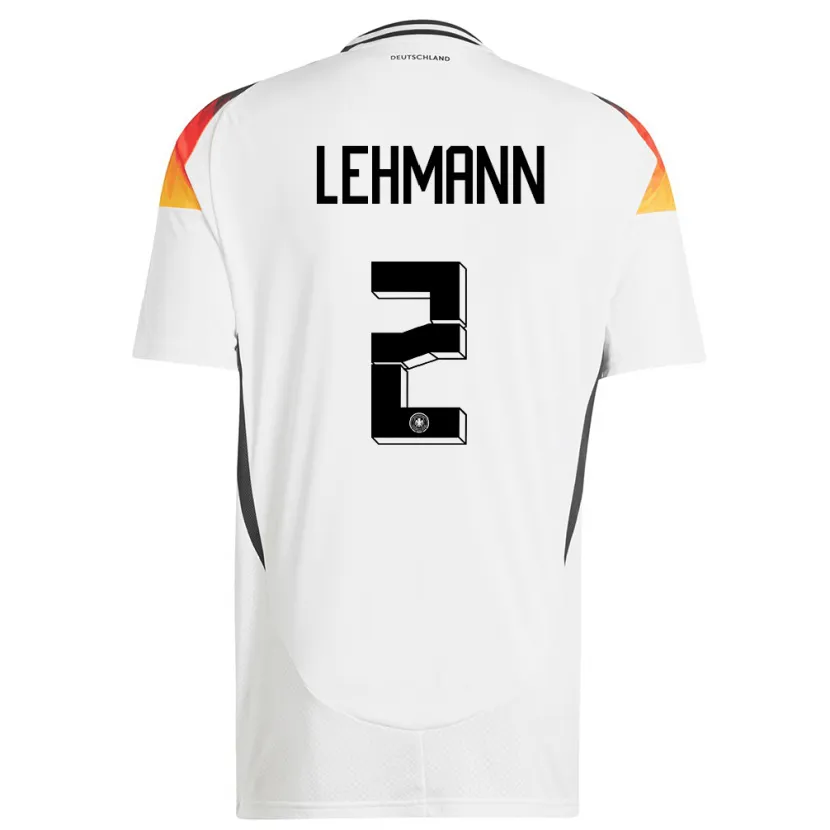 Danxen Femme Maillot Allemagne Paul Lehmann #2 Blanc Tenues Domicile 24-26 T-Shirt