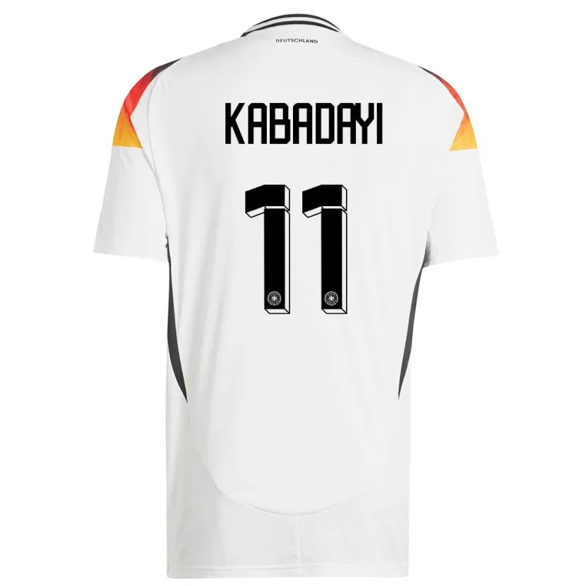 Danxen Femme Maillot Allemagne Yusuf Kabadayi #11 Blanc Tenues Domicile 24-26 T-Shirt