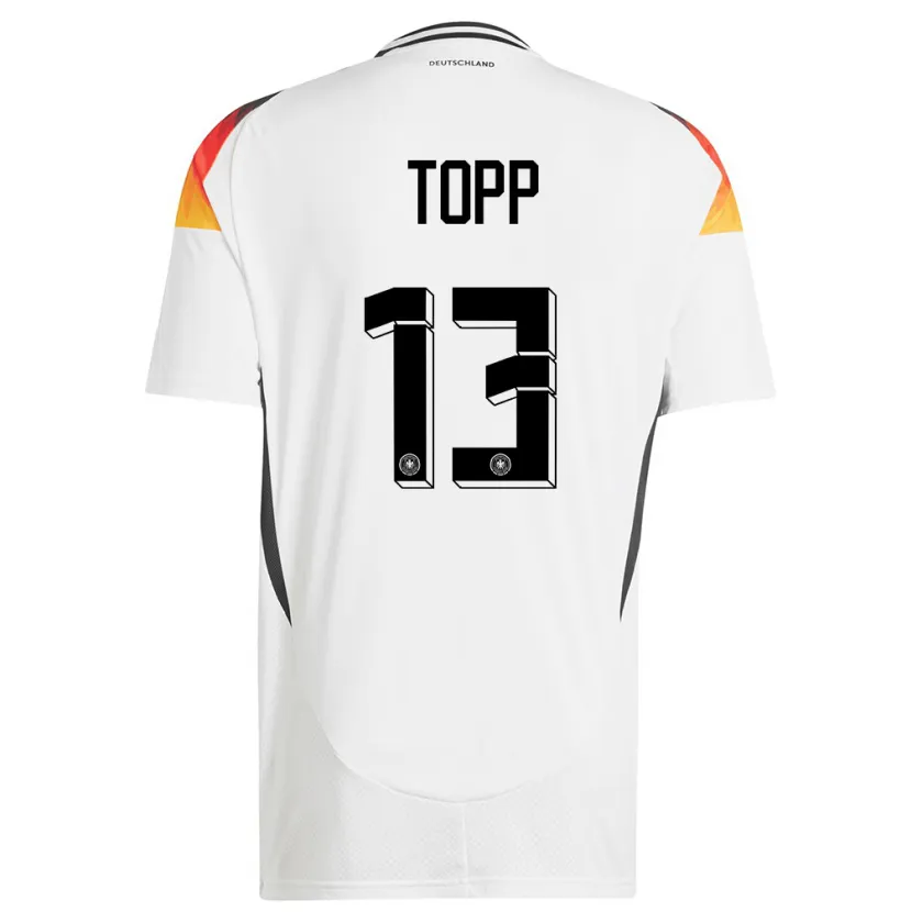 Danxen Femme Maillot Allemagne Keke Topp #13 Blanc Tenues Domicile 24-26 T-Shirt
