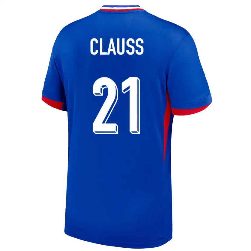 Danxen Femme Maillot France Jonathan Clauss #21 Bleu Tenues Domicile 24-26 T-Shirt