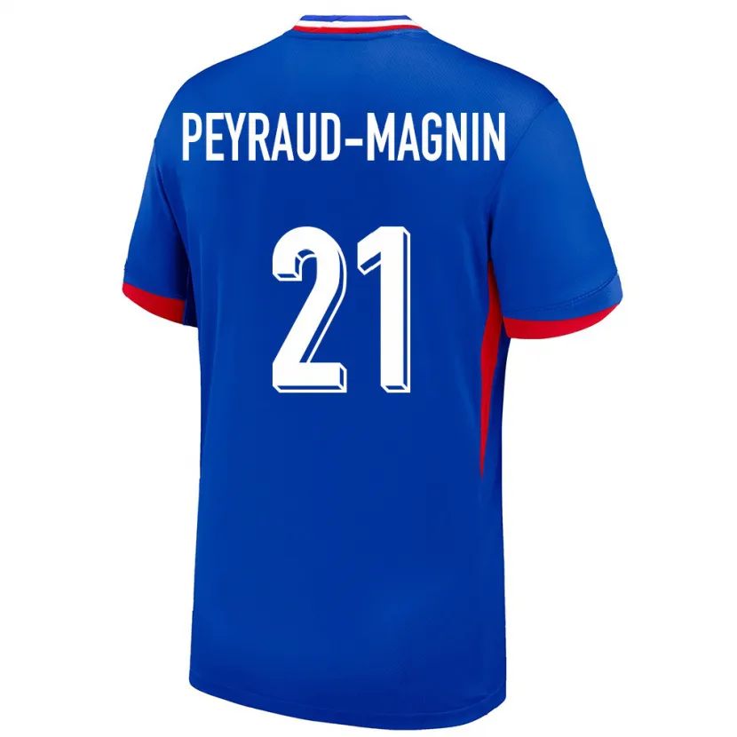 Danxen Femme Maillot France Pauline Peyraud Magnin #21 Bleu Tenues Domicile 24-26 T-Shirt