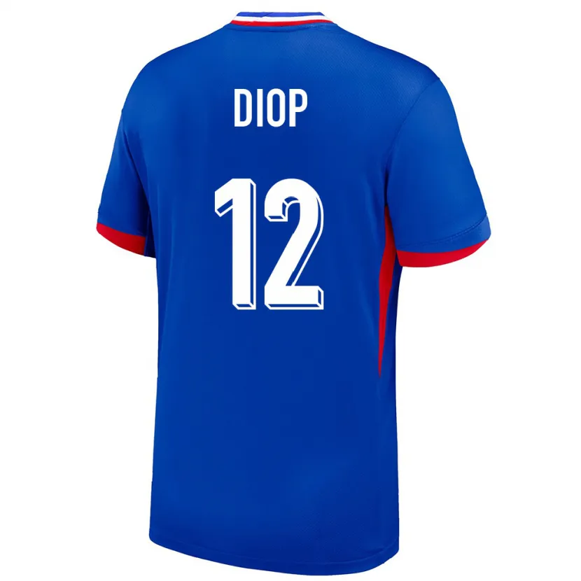 Danxen Femme Maillot France Sofiane Diop #12 Bleu Tenues Domicile 24-26 T-Shirt