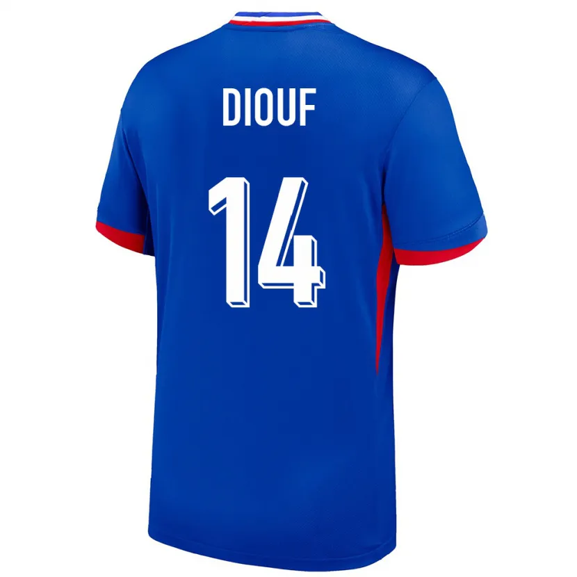 Danxen Femme Maillot France Andy Diouf #14 Bleu Tenues Domicile 24-26 T-Shirt
