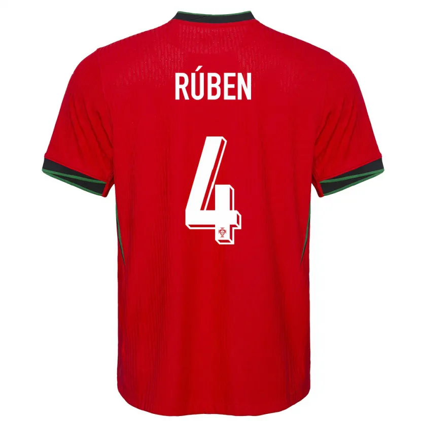 Danxen Femme Maillot Portugal Ruben Dias #4 Rouge Tenues Domicile 24-26 T-Shirt