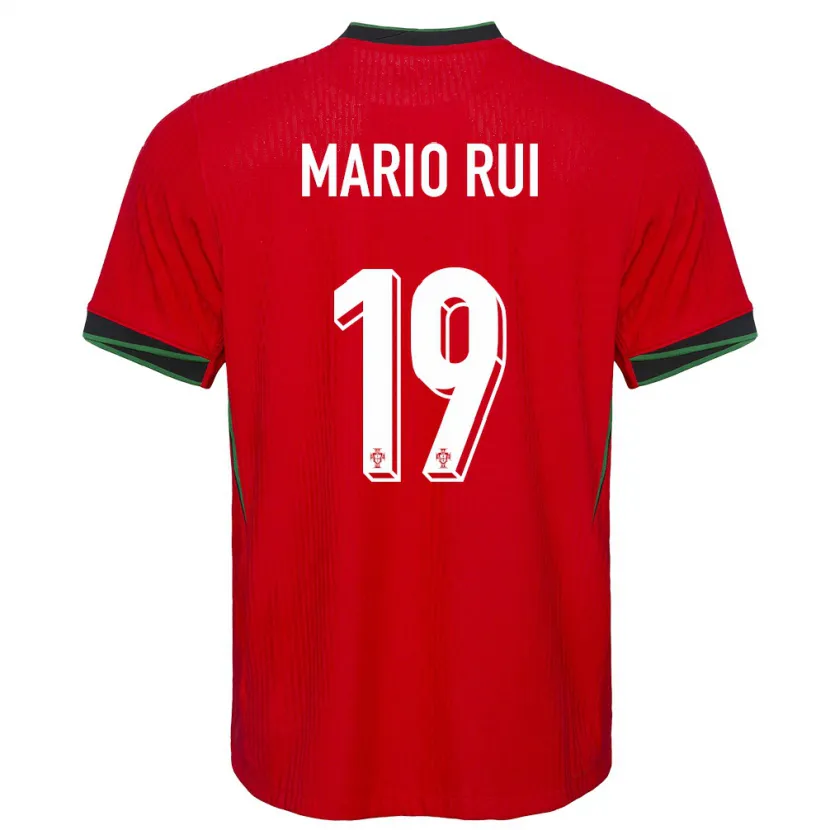 Danxen Femme Maillot Portugal Mario Rui #19 Rouge Tenues Domicile 24-26 T-Shirt