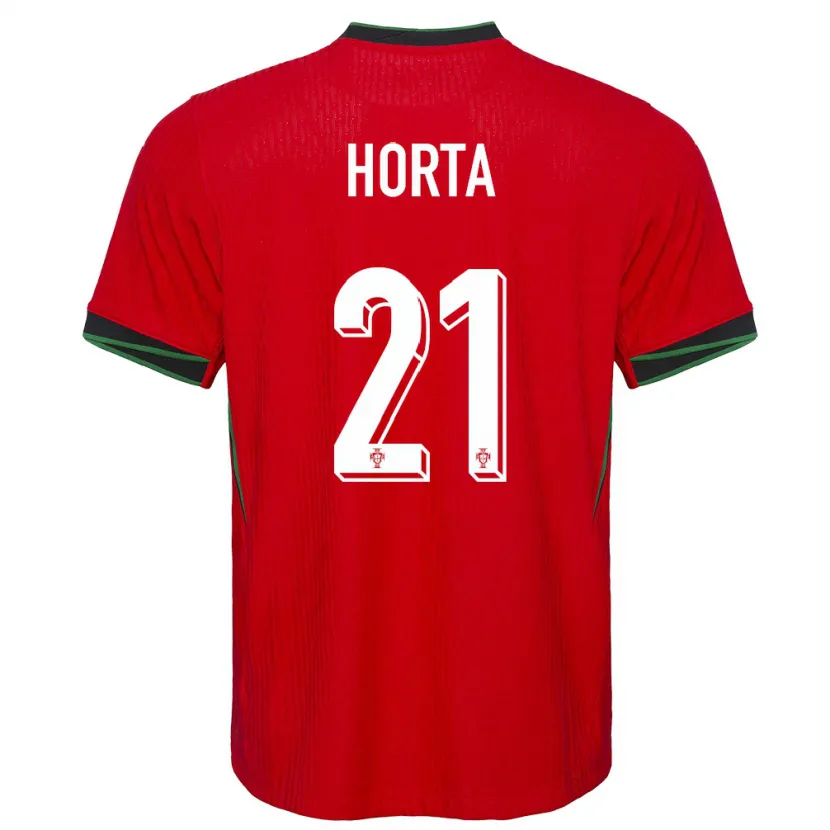 Danxen Femme Maillot Portugal Ricardo Horta #21 Rouge Tenues Domicile 24-26 T-Shirt
