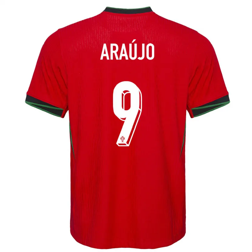 Danxen Femme Maillot Portugal Henrique Araujo #9 Rouge Tenues Domicile 24-26 T-Shirt