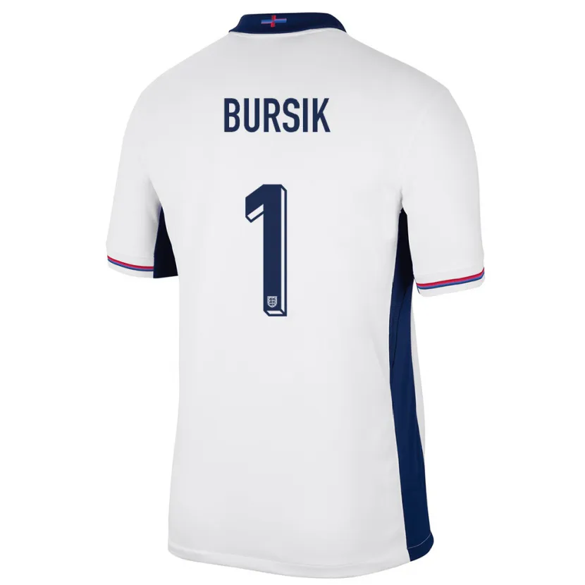 Danxen Femme Maillot Angleterre Josef Bursik #1 Blanc Tenues Domicile 24-26 T-Shirt