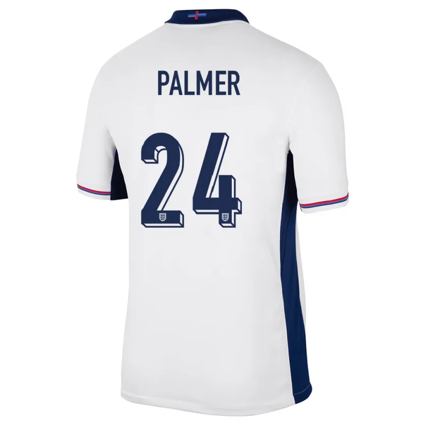Danxen Femme Maillot Angleterre Cole Palmer #24 Blanc Tenues Domicile 24-26 T-Shirt