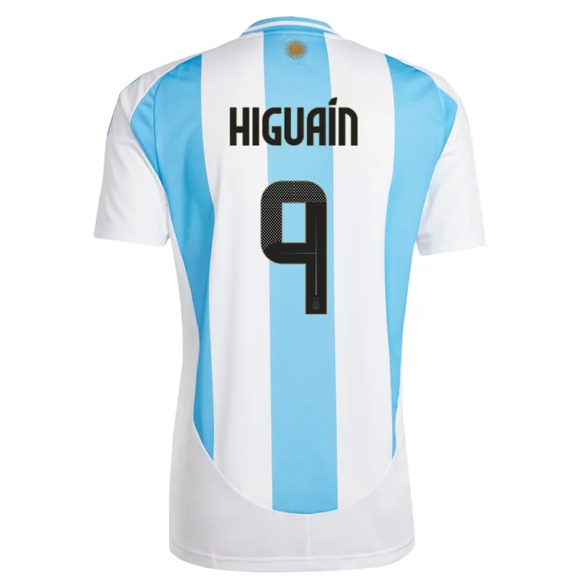 Danxen Femme Maillot Argentine Gonzalo Higuain #9 Blanc Bleu Tenues Domicile 24-26 T-Shirt