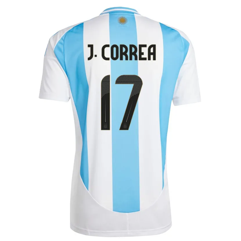 Danxen Femme Maillot Argentine Joaquin Correa #17 Blanc Bleu Tenues Domicile 24-26 T-Shirt