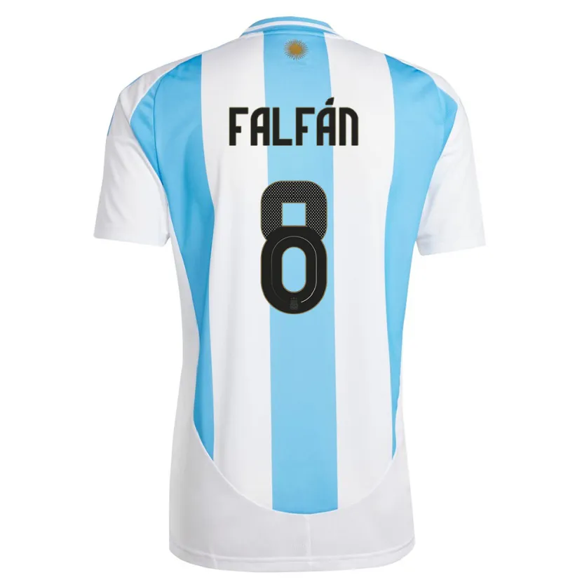 Danxen Femme Maillot Argentine Daiana Falfan #8 Blanc Bleu Tenues Domicile 24-26 T-Shirt