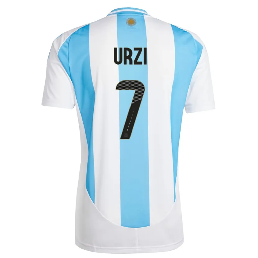 Danxen Femme Maillot Argentine Agustin Urzi #7 Blanc Bleu Tenues Domicile 24-26 T-Shirt