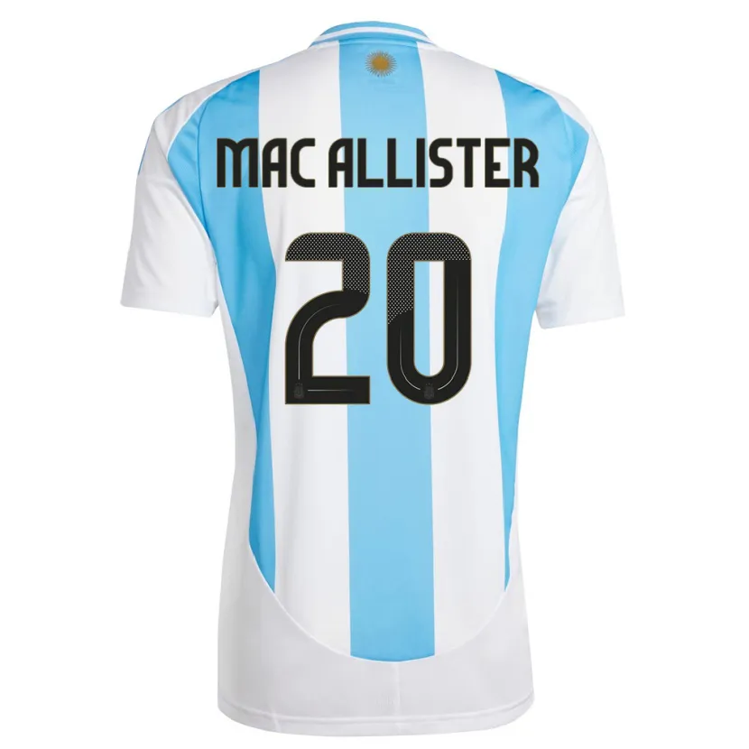 Danxen Femme Maillot Argentine Alexis Mac Allister #20 Blanc Bleu Tenues Domicile 24-26 T-Shirt