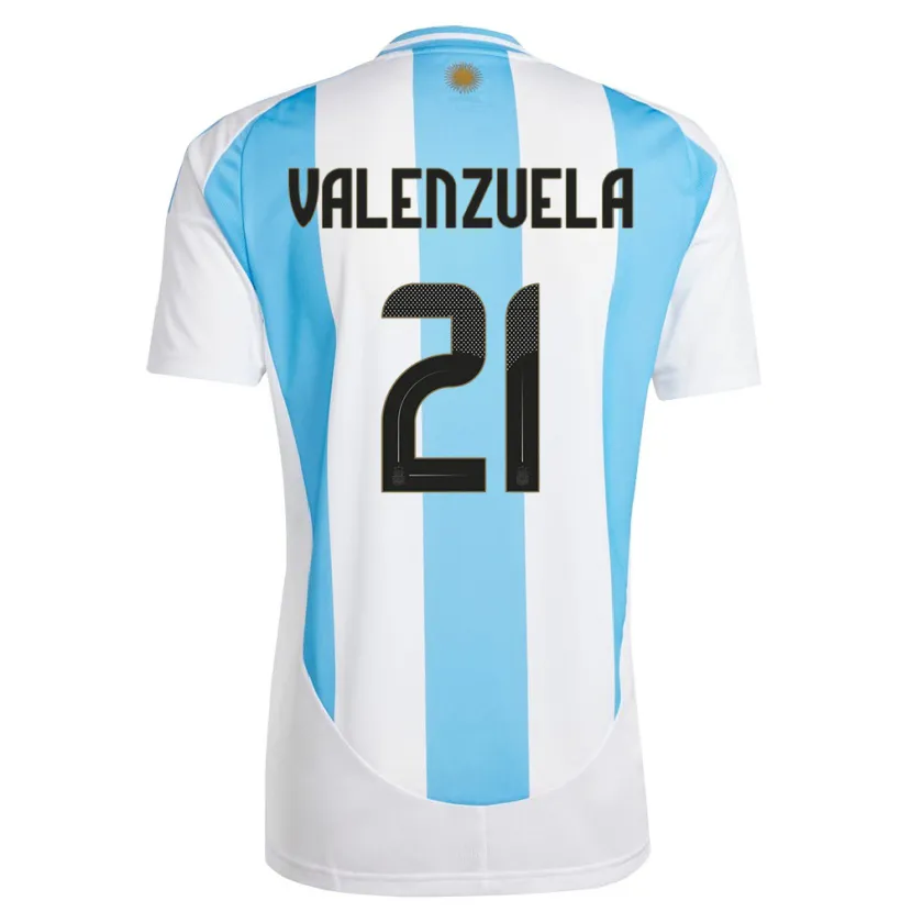 Danxen Femme Maillot Argentine Fernando Valenzuela #21 Blanc Bleu Tenues Domicile 24-26 T-Shirt
