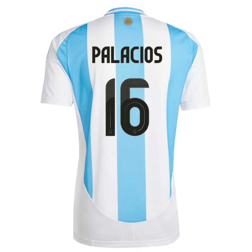 Danxen Femme Maillot Argentine Tomas Palacios #16 Blanc Bleu Tenues Domicile 24-26 T-Shirt