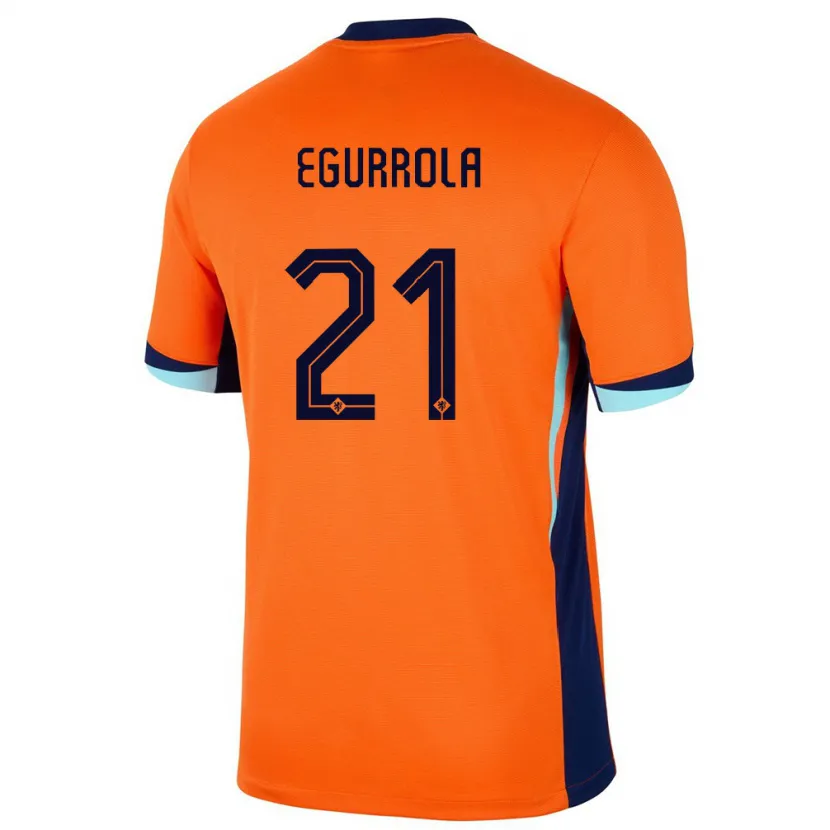Danxen Femme Maillot Pays-Bas Damaris Egurrola #21 Orange Tenues Domicile 24-26 T-Shirt