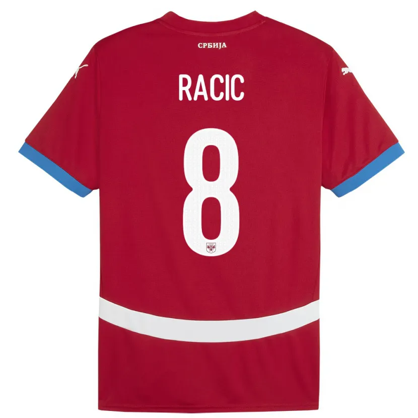 Danxen Femme Maillot Serbie Uros Racic #8 Rouge Tenues Domicile 24-26 T-Shirt
