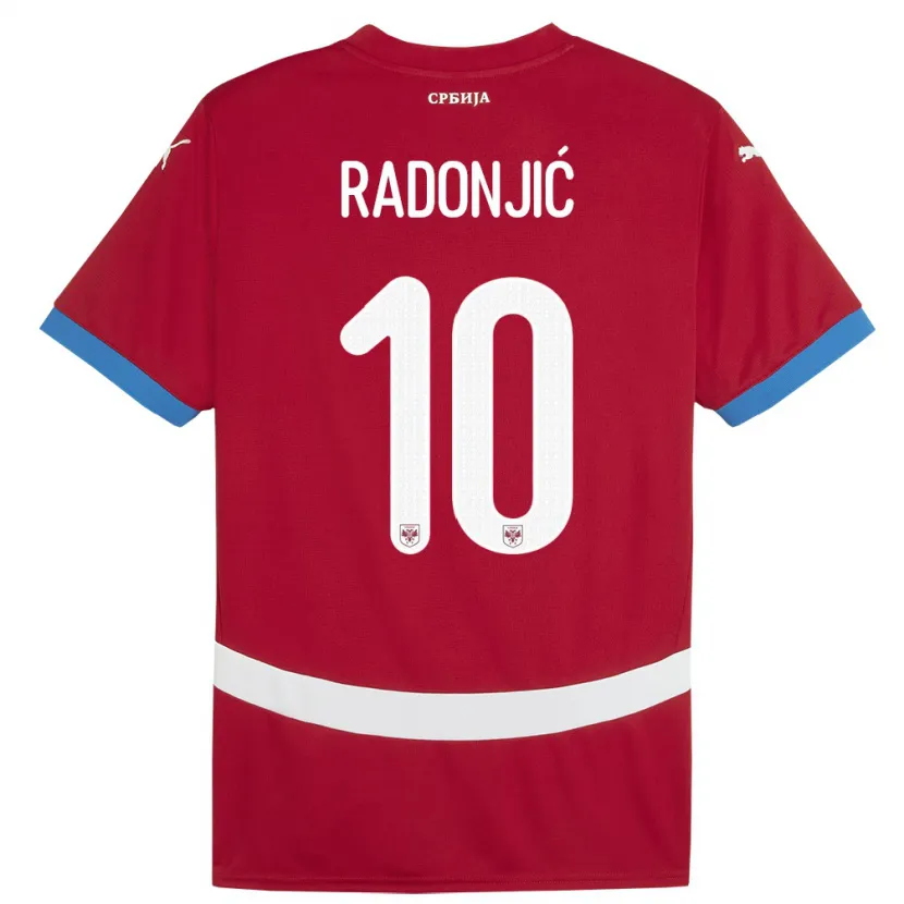 Danxen Femme Maillot Serbie Mateja Radonjic #10 Rouge Tenues Domicile 24-26 T-Shirt