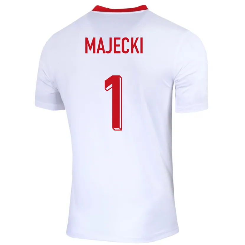 Danxen Femme Maillot Pologne Radoslaw Majecki #1 Blanc Tenues Domicile 24-26 T-Shirt