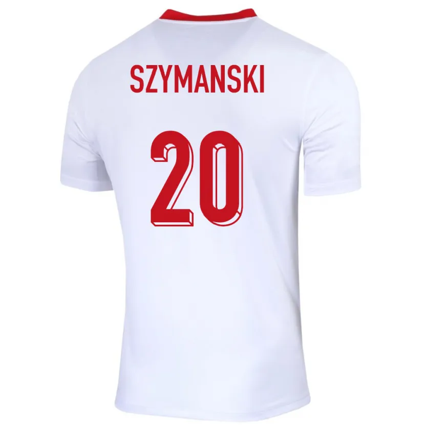 Danxen Femme Maillot Pologne Sebastian Szymanski #20 Blanc Tenues Domicile 24-26 T-Shirt
