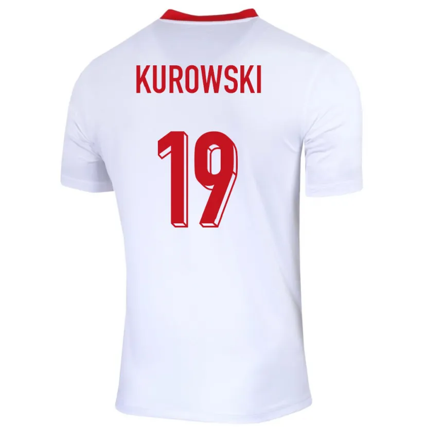 Danxen Femme Maillot Pologne Milosz Kurowski #19 Blanc Tenues Domicile 24-26 T-Shirt