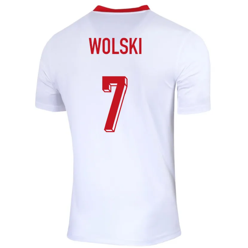 Danxen Femme Maillot Pologne Filip Wolski #7 Blanc Tenues Domicile 24-26 T-Shirt