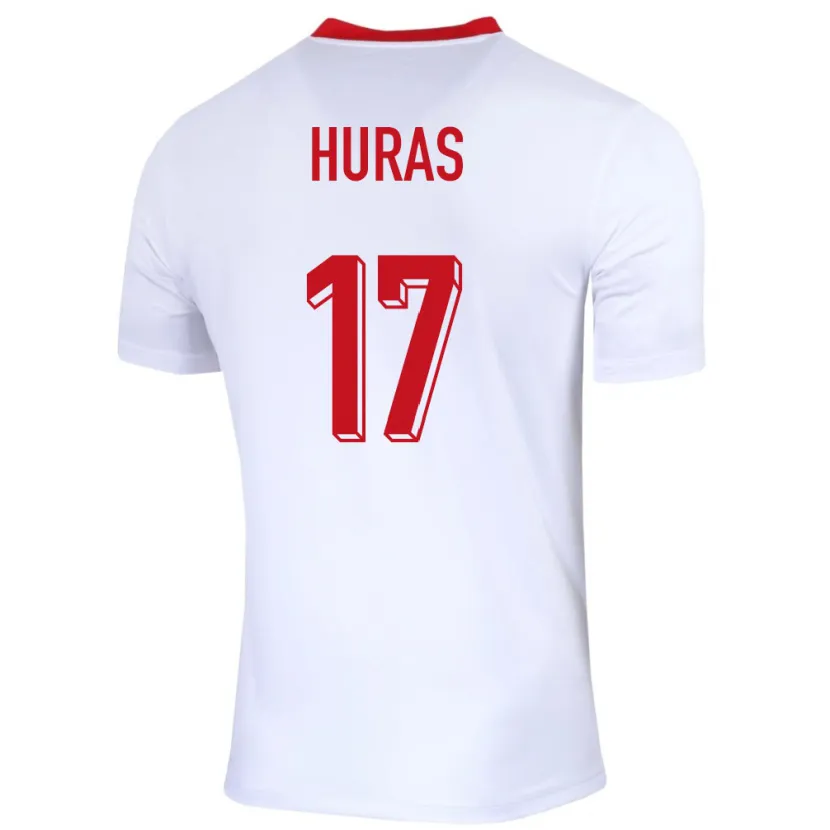 Danxen Femme Maillot Pologne Mike Huras #17 Blanc Tenues Domicile 24-26 T-Shirt