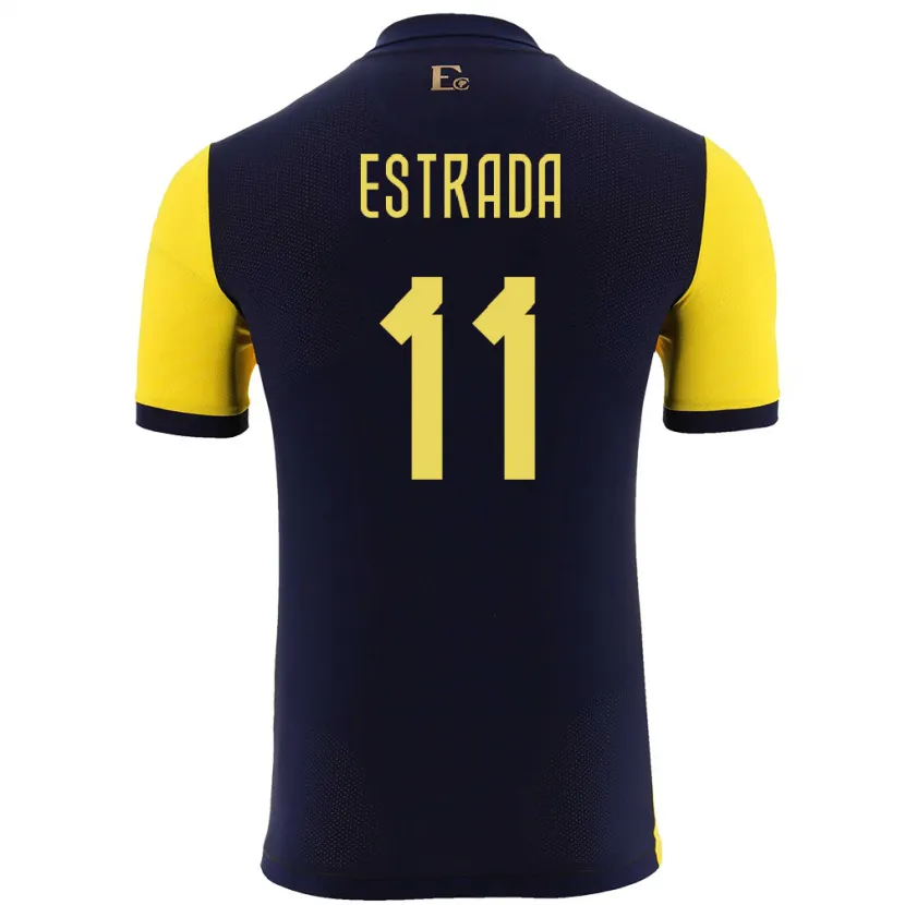Danxen Femme Maillot Équateur Michael Estrada #11 Jaune Tenues Domicile 24-26 T-Shirt