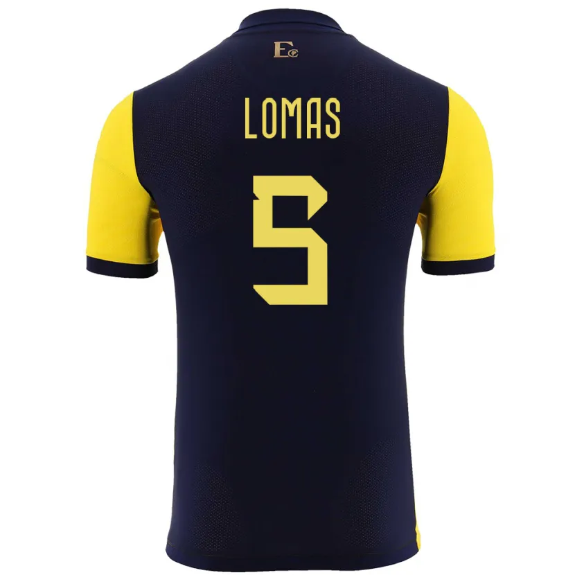 Danxen Femme Maillot Équateur Ariana Lomas #5 Jaune Tenues Domicile 24-26 T-Shirt