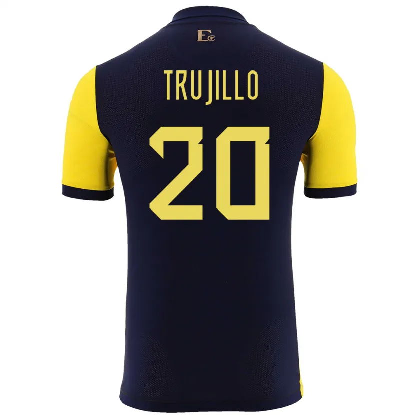 Danxen Femme Maillot Équateur Isabel Trujillo #20 Jaune Tenues Domicile 24-26 T-Shirt