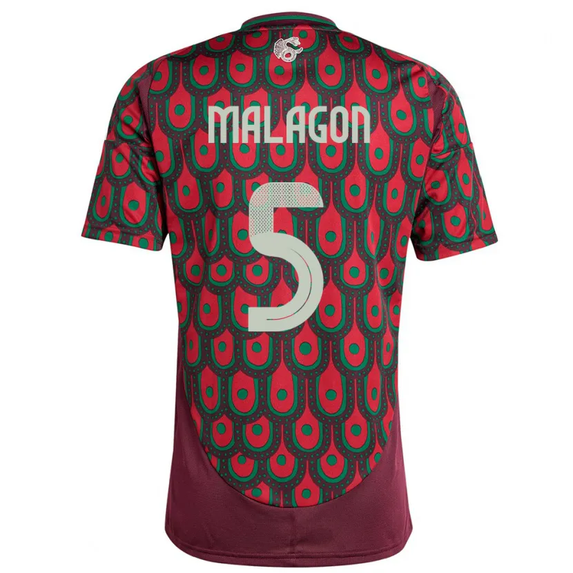 Danxen Femme Maillot Mexique Luis Malagon #5 Bordeaux Tenues Domicile 24-26 T-Shirt