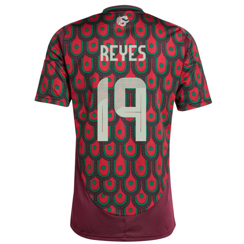 Danxen Femme Maillot Mexique Israel Reyes #19 Bordeaux Tenues Domicile 24-26 T-Shirt