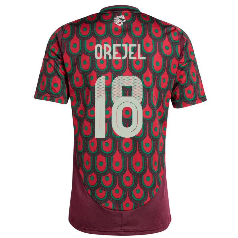 Danxen Femme Maillot Mexique Jocelyn Orejel #18 Bordeaux Tenues Domicile 24-26 T-Shirt
