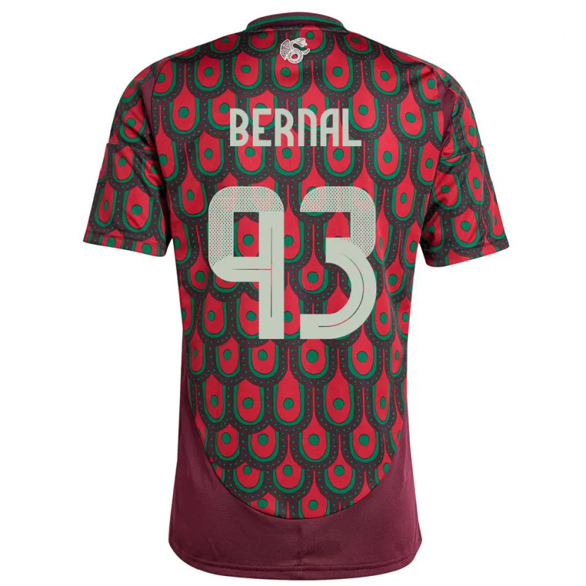 Danxen Femme Maillot Mexique Rebeca Bernal #93 Bordeaux Tenues Domicile 24-26 T-Shirt