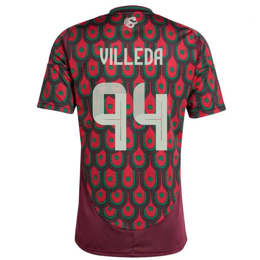 Danxen Femme Maillot Mexique Melany Villeda #94 Bordeaux Tenues Domicile 24-26 T-Shirt