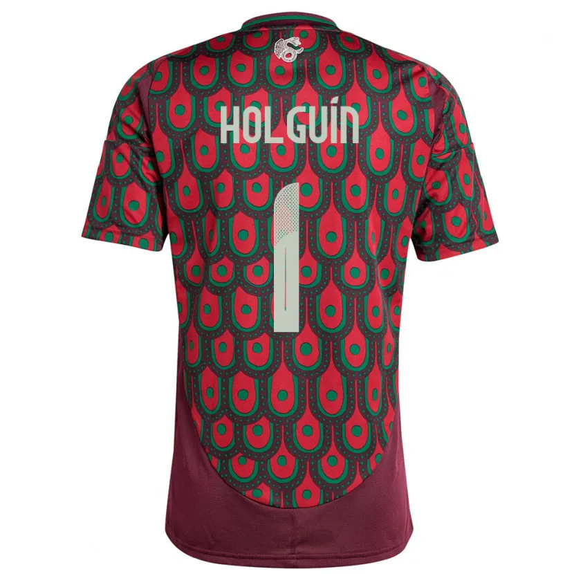 Danxen Femme Maillot Mexique Hector Holguin #1 Bordeaux Tenues Domicile 24-26 T-Shirt