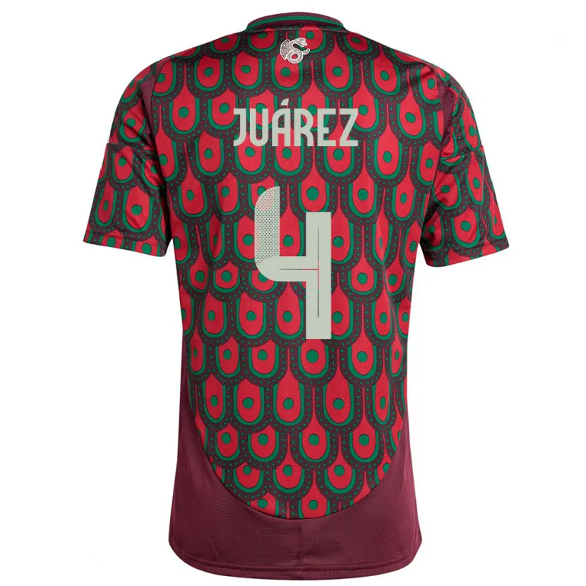 Danxen Femme Maillot Mexique Ramon Juarez #4 Bordeaux Tenues Domicile 24-26 T-Shirt