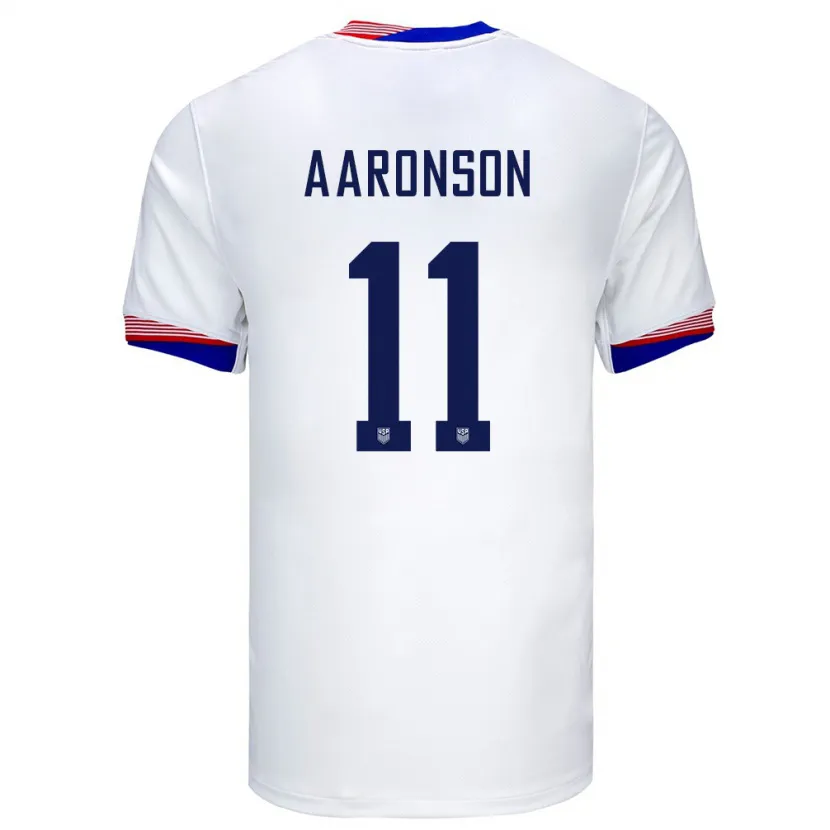 Danxen Femme Maillot États-Unis Brenden Aaronson #11 Blanc Tenues Domicile 24-26 T-Shirt