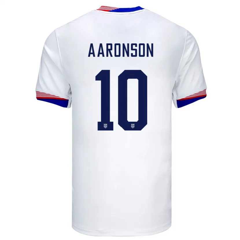 Danxen Femme Maillot États-Unis Paxten Aaronson #10 Blanc Tenues Domicile 24-26 T-Shirt