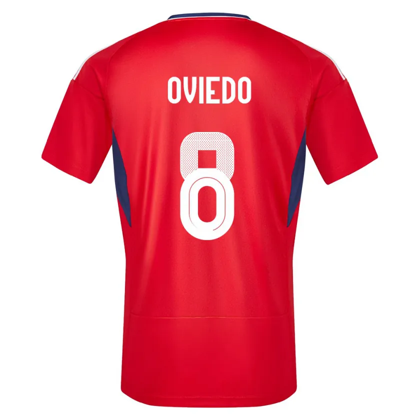 Danxen Femme Maillot Costa Rica Bryan Oviedo #8 Rouge Tenues Domicile 24-26 T-Shirt