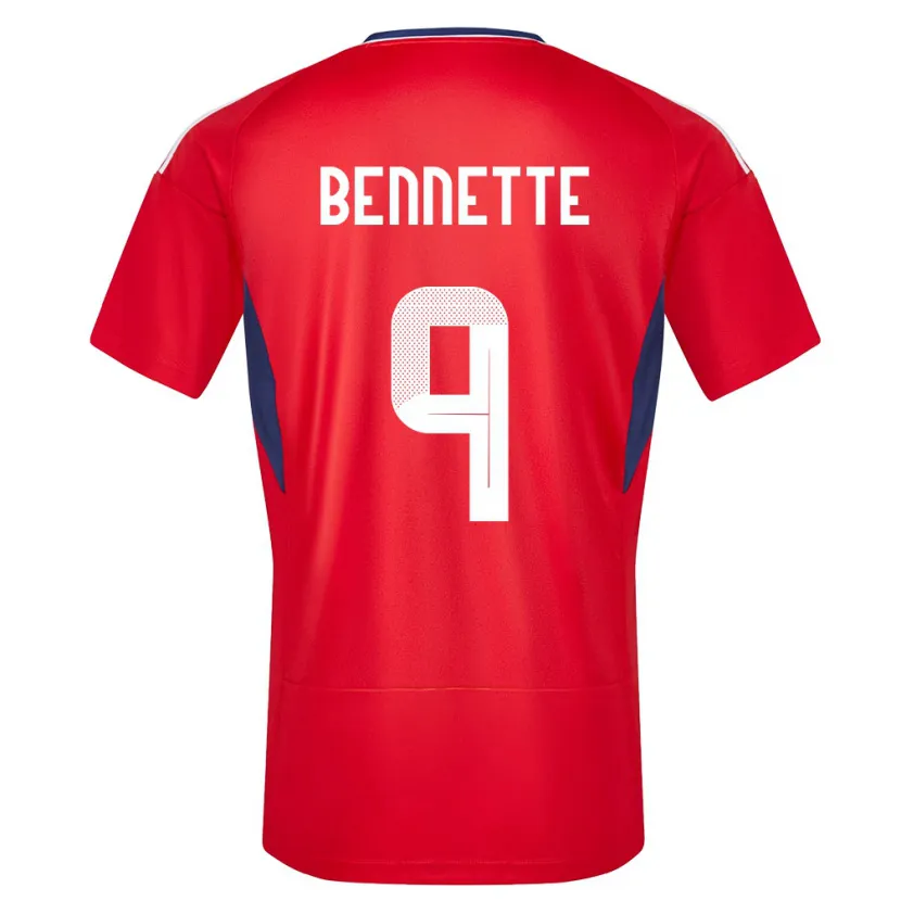Danxen Femme Maillot Costa Rica Jewison Bennette #9 Rouge Tenues Domicile 24-26 T-Shirt